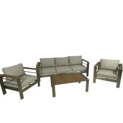 Wohnen Metall-Gartenmöbel|Sitzgruppe*Gartenlounge Kombination aus Aluminium - Sirenna (vierteilig)