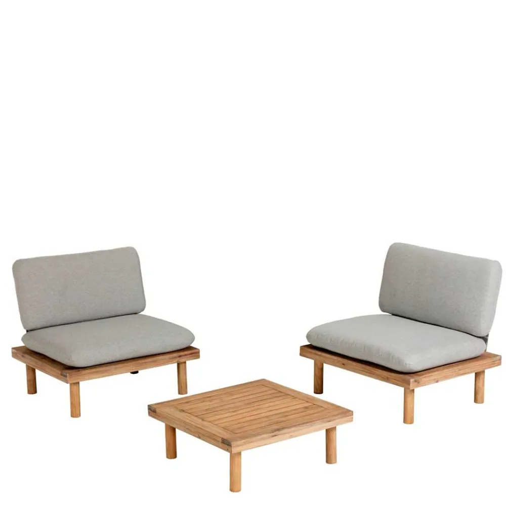 Wohnen Gartenmöbel Kombi aus Akazie - Lacruna (dreiteilig)