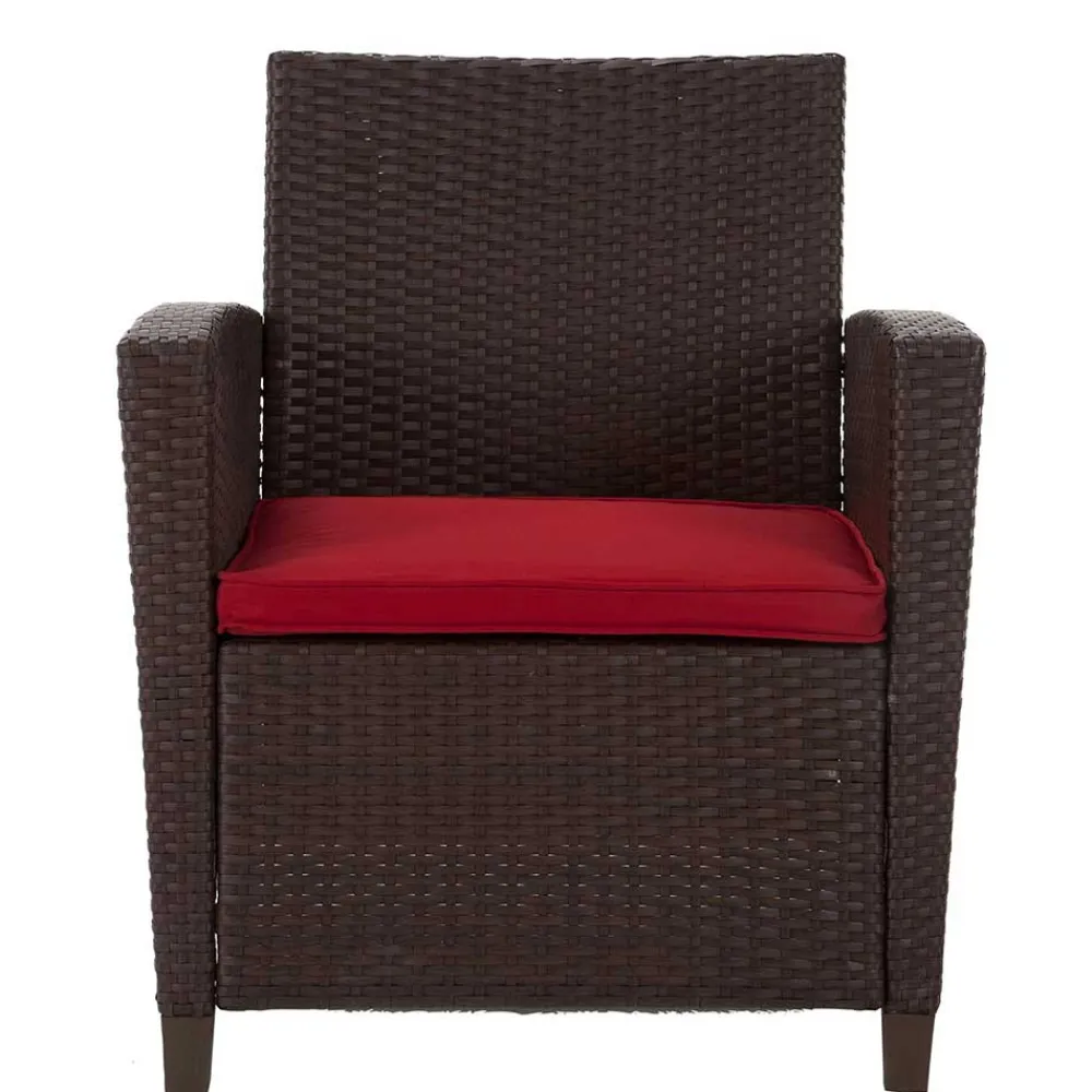 Wohnen Gartenmöbel Set in Dunkelbraun - Tioroda (vierteilig)