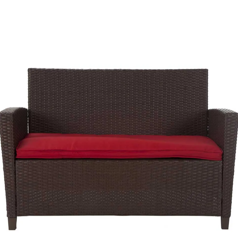 Wohnen Gartenmöbel Set in Dunkelbraun - Tioroda (vierteilig)