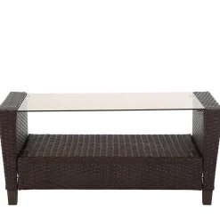 Wohnen Gartenmöbel Set in Dunkelbraun - Tioroda (vierteilig)