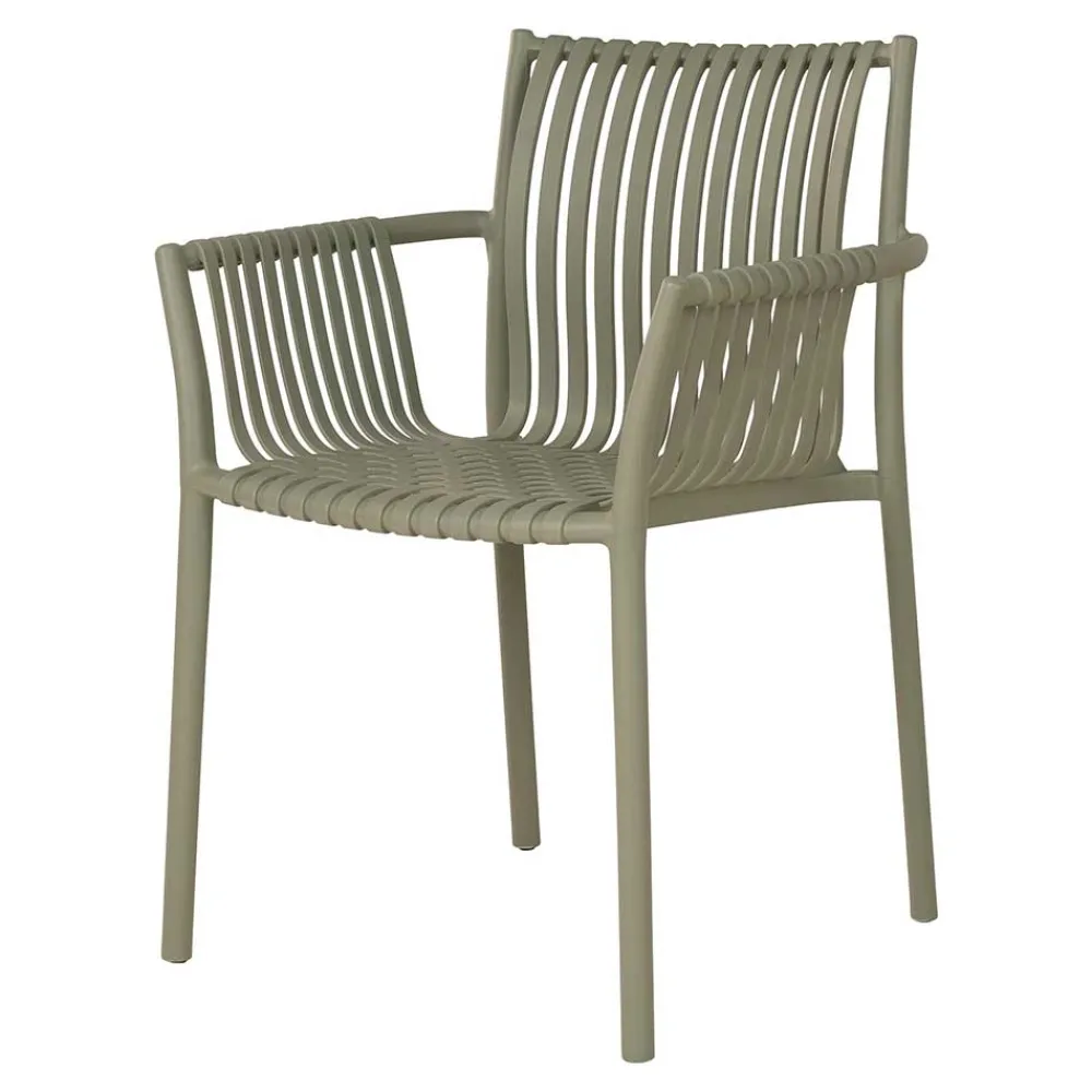 Wohnen Gartenstühle aus Polypropylen in Graugrün - Ahin (4er Set)