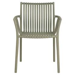 Wohnen Gartenstühle aus Polypropylen in Graugrün - Ahin (4er Set)