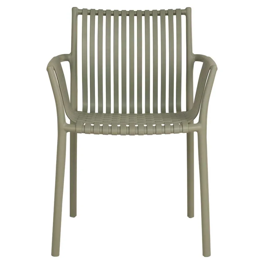 Wohnen Gartenstühle aus Polypropylen in Graugrün - Ahin (4er Set)