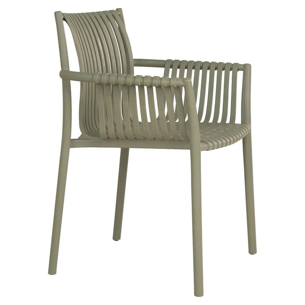 Wohnen Gartenstühle aus Polypropylen in Graugrün - Ahin (4er Set)