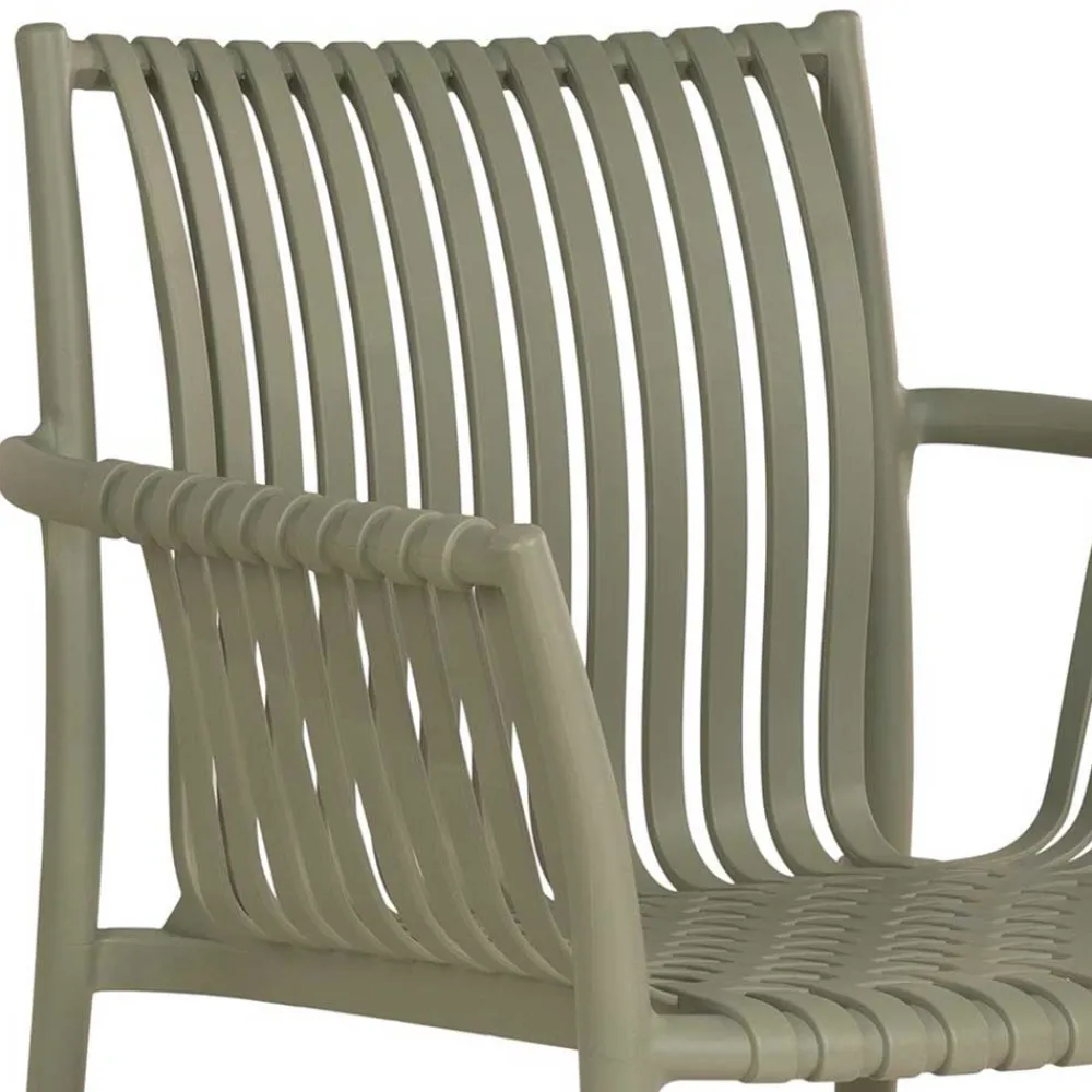 Wohnen Gartenstühle aus Polypropylen in Graugrün - Ahin (4er Set)