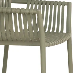 Wohnen Gartenstühle aus Polypropylen in Graugrün - Ahin (4er Set)