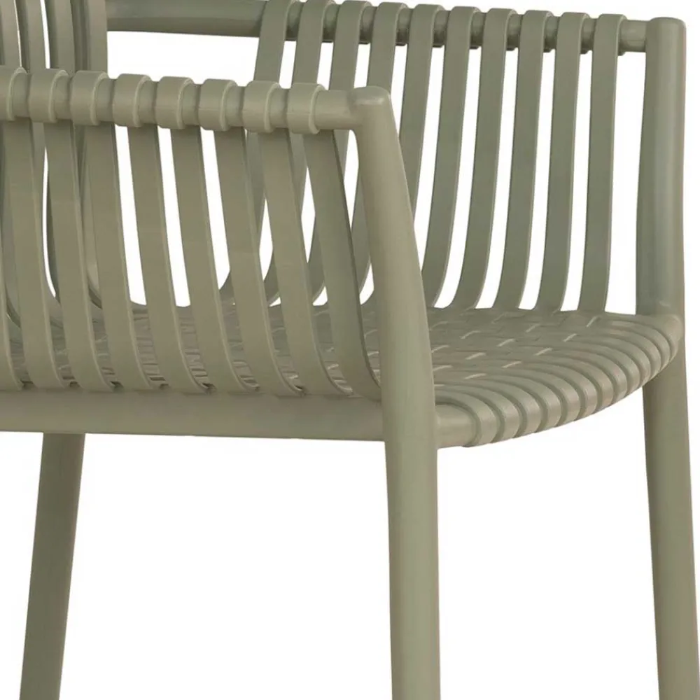 Wohnen Gartenstühle aus Polypropylen in Graugrün - Ahin (4er Set)