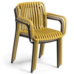 Wohnen Gartenstühle in Gelb mit Armlehnen - Laspezia (4er Set)