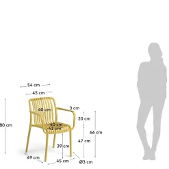 Wohnen Gartenstühle in Gelb mit Armlehnen - Laspezia (4er Set)