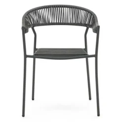 Wohnen Rattanmöbel*Gartenstuhl aus Geflecht und Stahl - Lavinaia (4er Set)