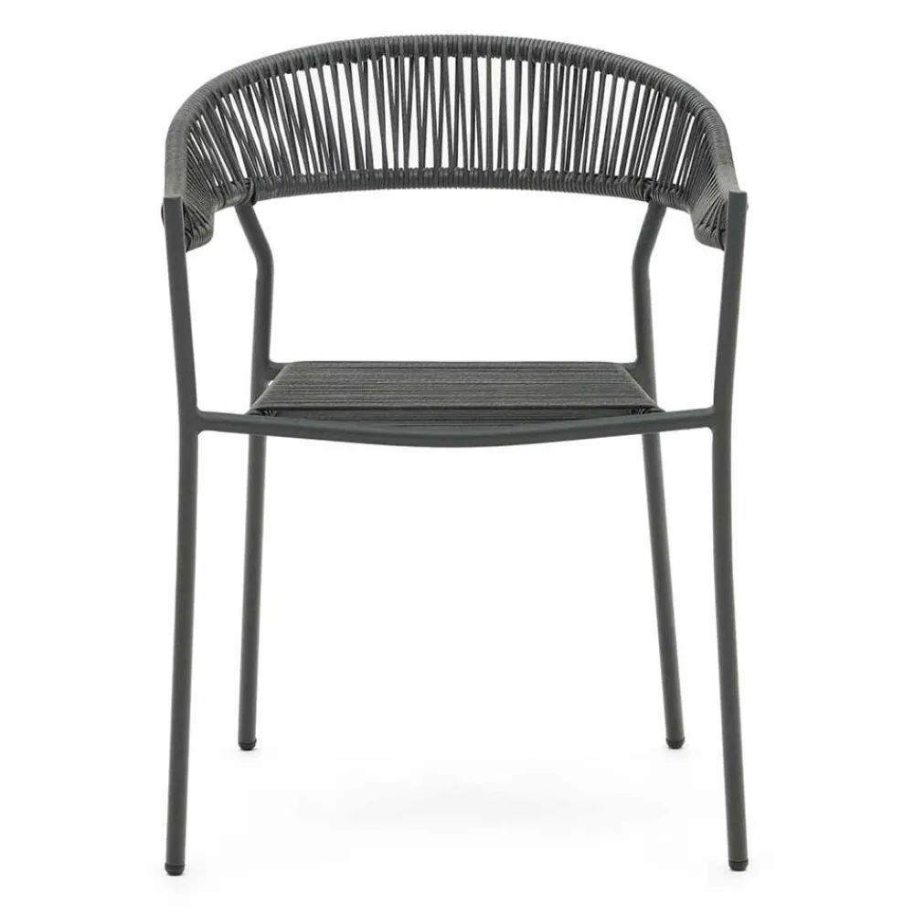 Wohnen Rattanmöbel*Gartenstuhl aus Geflecht und Stahl - Lavinaia (4er Set)