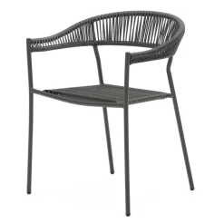 Wohnen Rattanmöbel*Gartenstuhl aus Geflecht und Stahl - Lavinaia (4er Set)