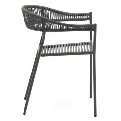 Wohnen Rattanmöbel*Gartenstuhl aus Geflecht und Stahl - Lavinaia (4er Set)