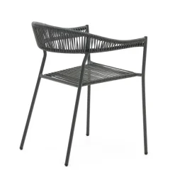 Wohnen Rattanmöbel*Gartenstuhl aus Geflecht und Stahl - Lavinaia (4er Set)