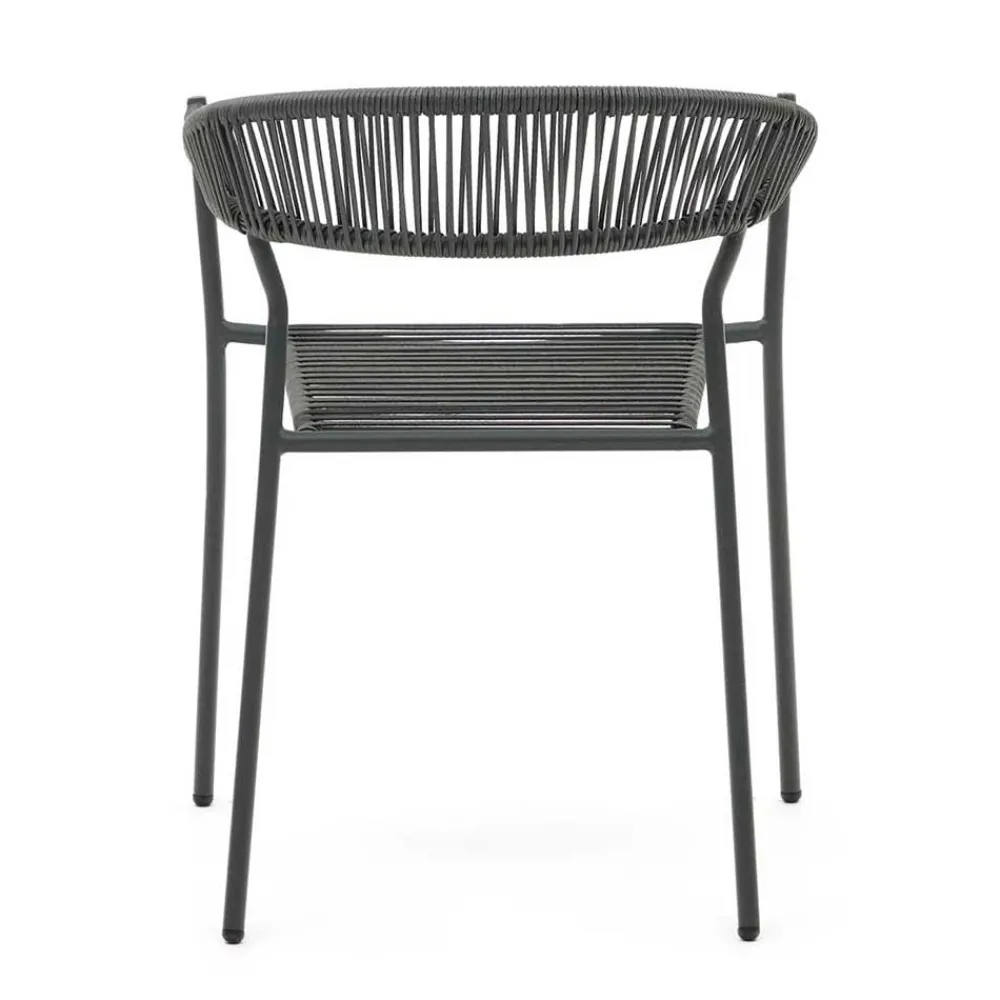 Wohnen Rattanmöbel*Gartenstuhl aus Geflecht und Stahl - Lavinaia (4er Set)