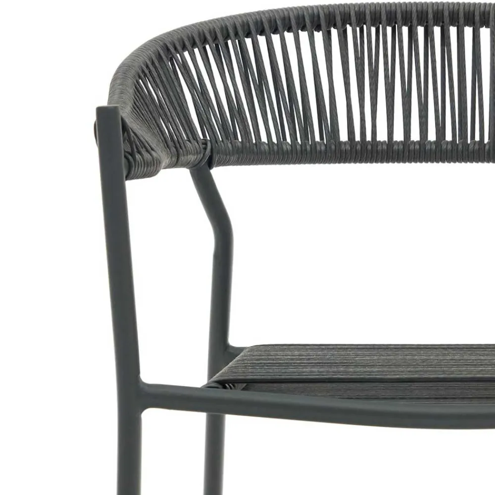 Wohnen Rattanmöbel*Gartenstuhl aus Geflecht und Stahl - Lavinaia (4er Set)