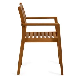 Wohnen Korbmöbel|Gartenstühle*Gartenstuhl mit Armlehnen aus Holz - Tefano (2er Set)