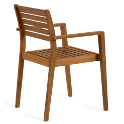 Wohnen Korbmöbel|Gartenstühle*Gartenstuhl mit Armlehnen aus Holz - Tefano (2er Set)