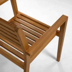 Wohnen Korbmöbel|Gartenstühle*Gartenstuhl mit Armlehnen aus Holz - Tefano (2er Set)