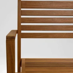 Wohnen Korbmöbel|Gartenstühle*Gartenstuhl mit Armlehnen aus Holz - Tefano (2er Set)