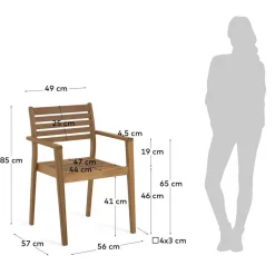 Wohnen Korbmöbel|Gartenstühle*Gartenstuhl mit Armlehnen aus Holz - Tefano (2er Set)