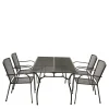 Wohnen Gartentisch & 4 Armlehnstühle - Grover (fünfteilig)