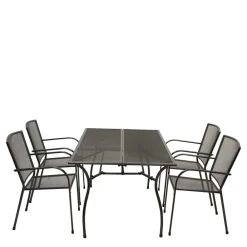 Wohnen Gartentisch & 4 Armlehnstühle - Grover (fünfteilig)