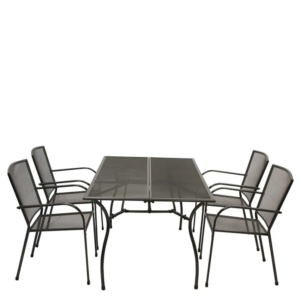 Wohnen Gartentisch & 4 Armlehnstühle - Grover (fünfteilig)