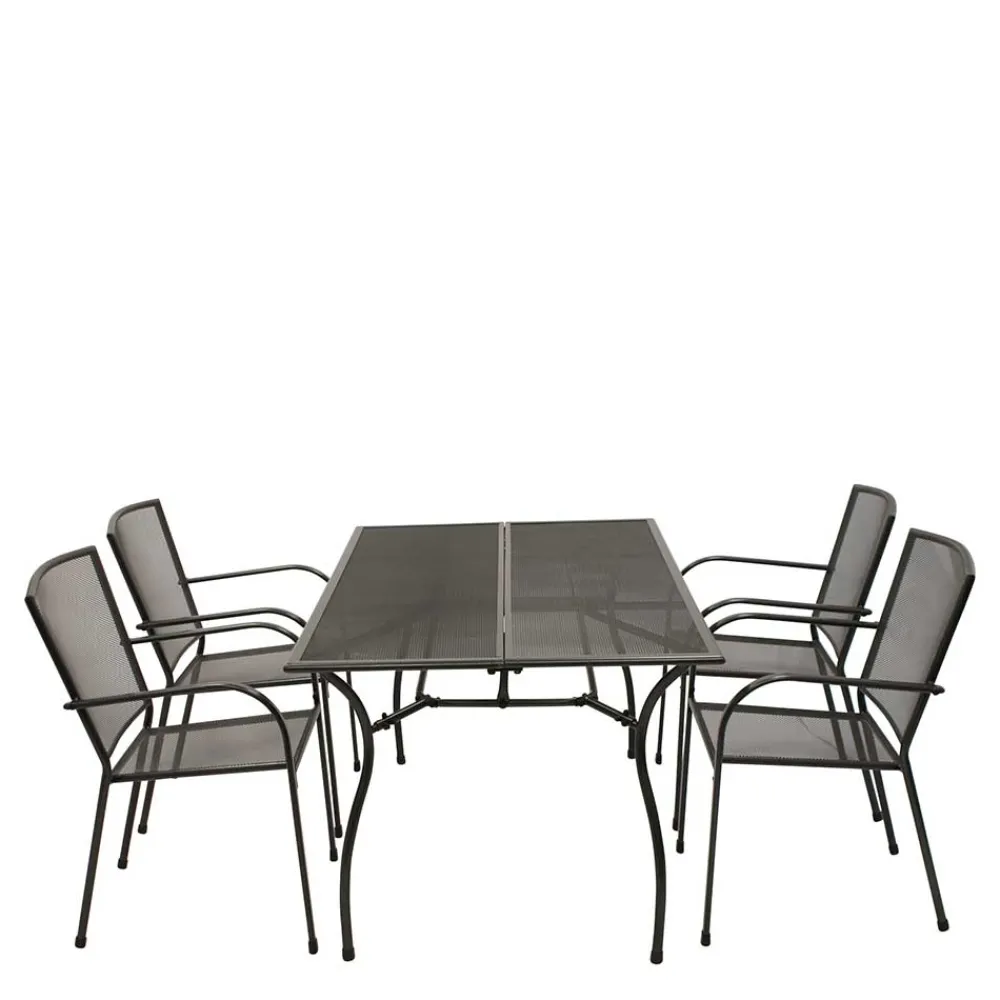 Wohnen Gartentisch & 4 Armlehnstühle - Grover (fünfteilig)