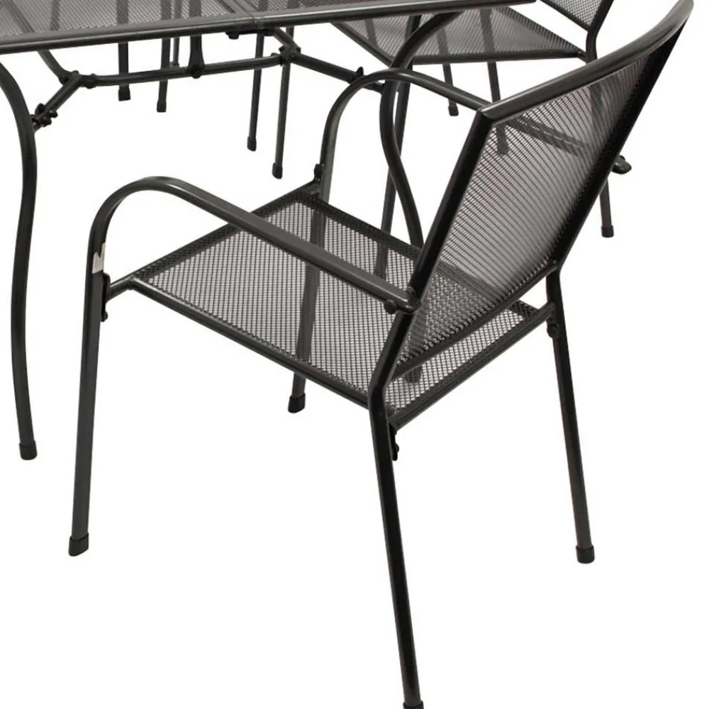 Wohnen Gartentisch & 4 Armlehnstühle - Grover (fünfteilig)