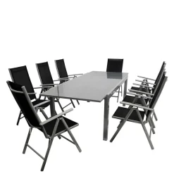 Wohnen Gartentisch & acht Klappsessel - Olividos (neunteilig)