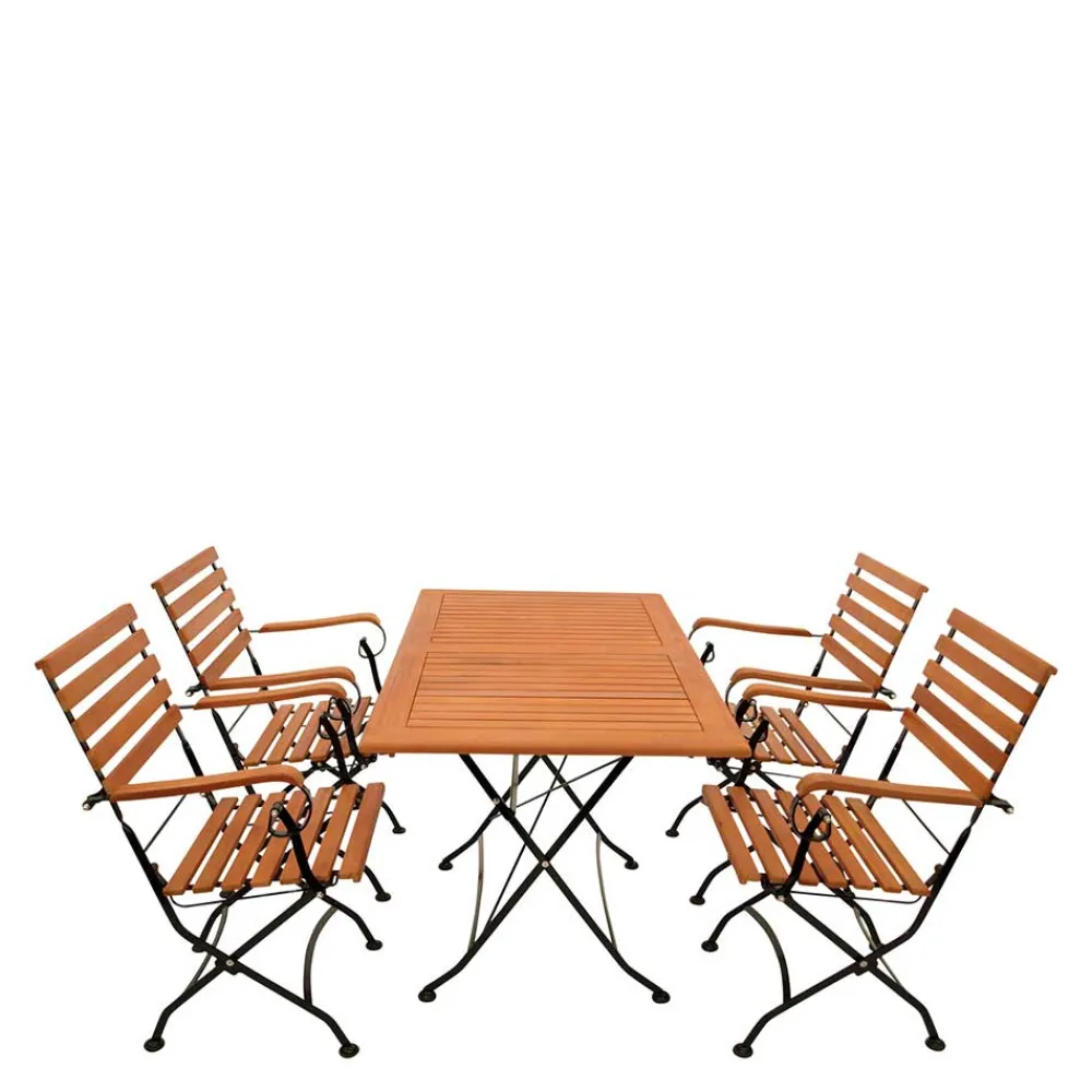 Wohnen Gartentisch & Armlehnstühle klappbar - Pascarla (fünfteilig)