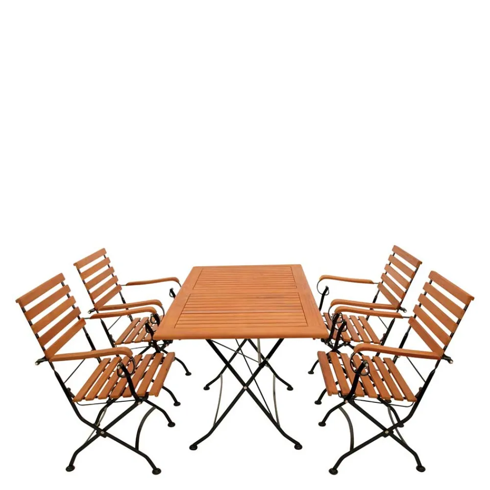 Wohnen Gartentisch & Armlehnstühle klappbar - Pascarla (fünfteilig)