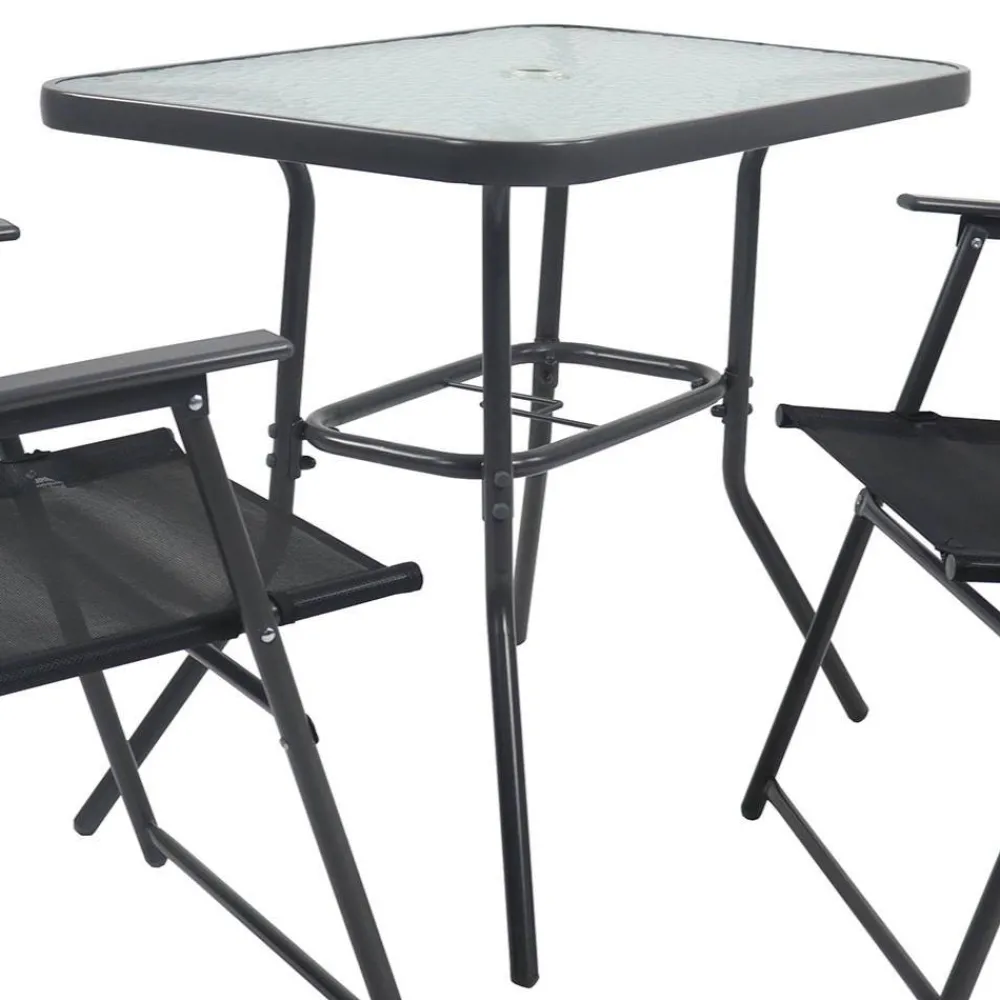 Wohnen Gartentisch & Klappstuhl Duo Set - Alcamo (dreiteilig)