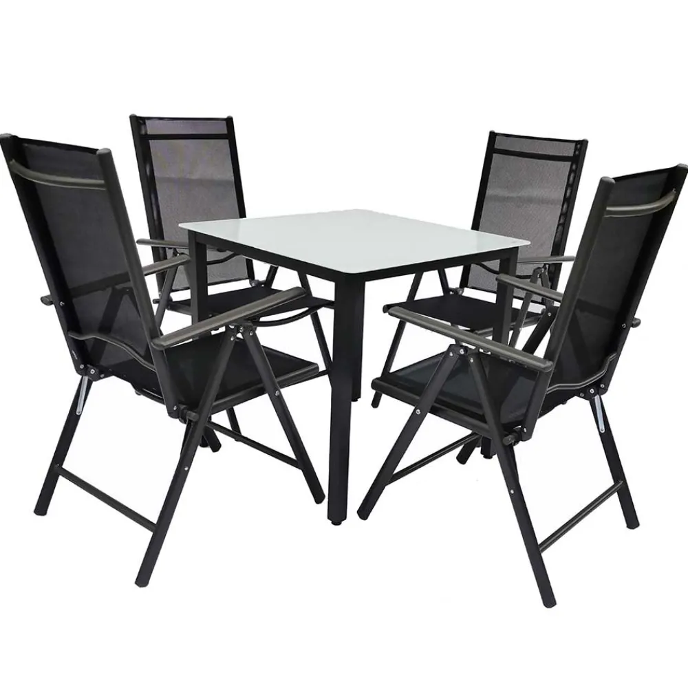 Wohnen Sitzgruppe|Balkonmöbel*Gartentisch & vier Hochlehner Set - Barreras (fünfteilig)