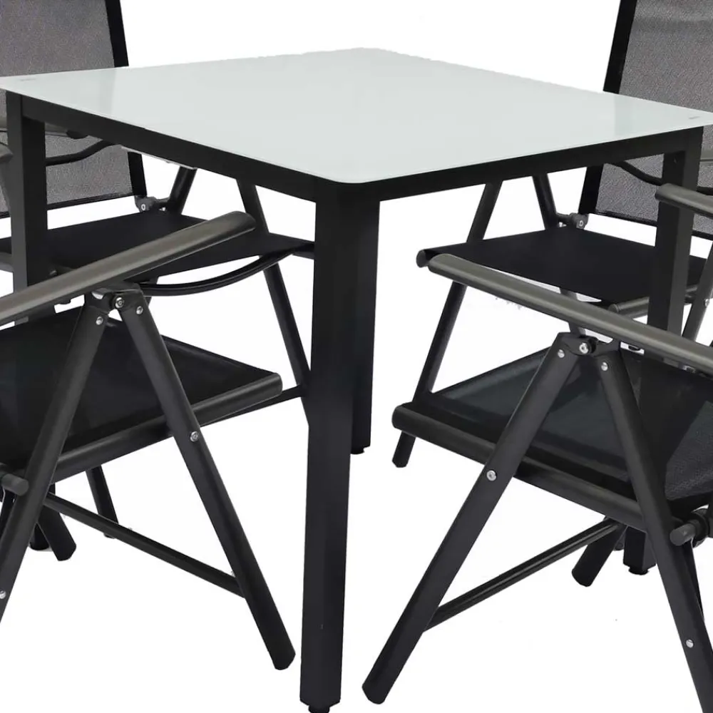 Wohnen Sitzgruppe|Balkonmöbel*Gartentisch & vier Hochlehner Set - Barreras (fünfteilig)