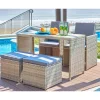 Wohnen Rattanmöbel|Balkonmöbel*Gartentisch Gruppe aus Polyrattan - Hongkong (fünfteilig)