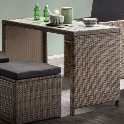 Wohnen Rattanmöbel|Balkonmöbel*Gartentisch Gruppe aus Polyrattan - Hongkong (fünfteilig)