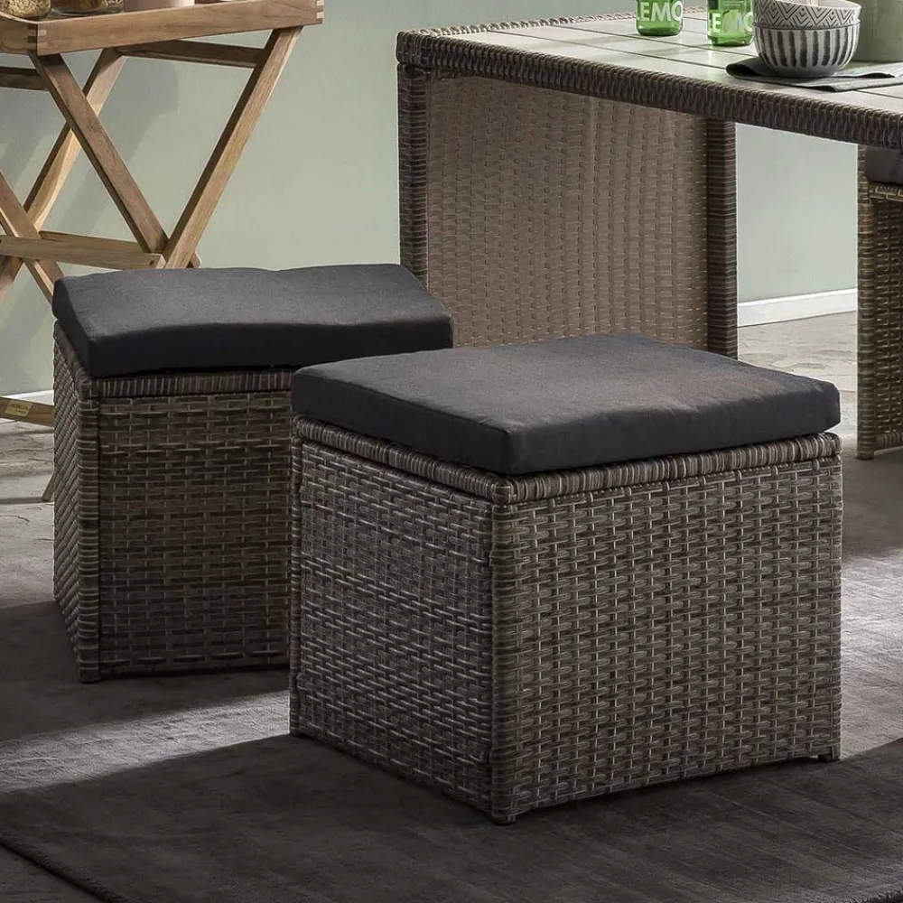 Wohnen Rattanmöbel|Balkonmöbel*Gartentisch Gruppe aus Polyrattan - Hongkong (fünfteilig)