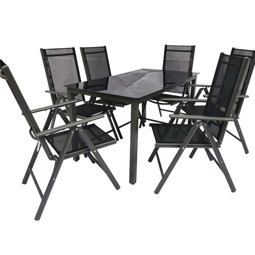 Wohnen Gartentisch Gruppe in modernem Design - Everest (siebenteilig)