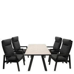 Wohnen Gartentisch Gruppe in modernem Design - Laura (fünfteilig)