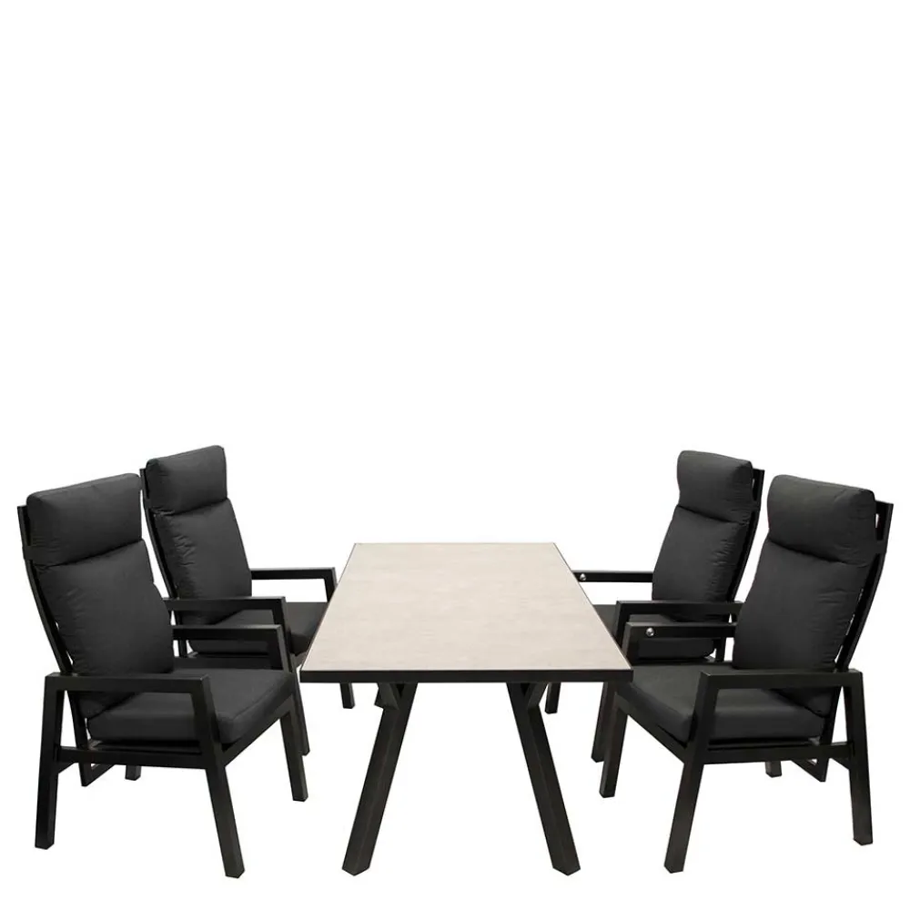 Wohnen Gartentisch Gruppe in modernem Design - Laura (fünfteilig)