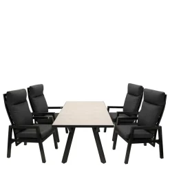 Wohnen Gartentisch Gruppe in modernem Design - Laura (fünfteilig)