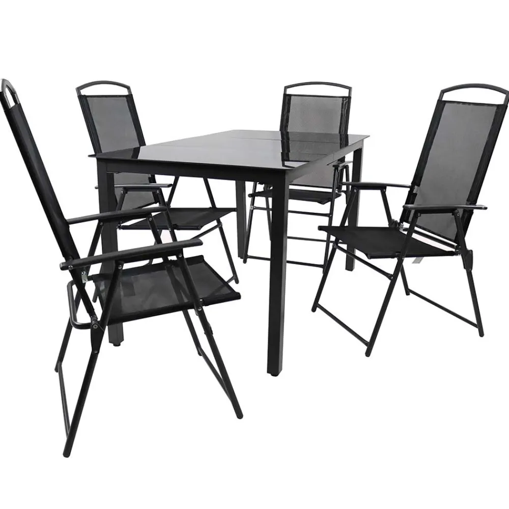 Wohnen Gartentisch und Hochlehner Set - Kimbertas (fünfteilig)