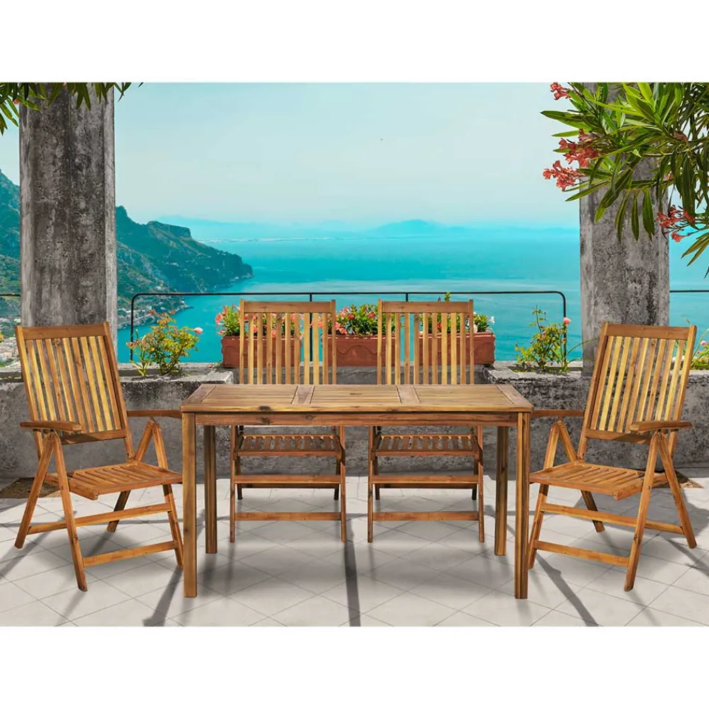 Wohnen Balkonmöbel|Terrassenmöbel*Gartentisch und vier Klappstühle - Antigrus (fünfteilig)