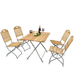 Wohnen Gartentischgruppe Marino aus Robinie massiv (fünfteilig)