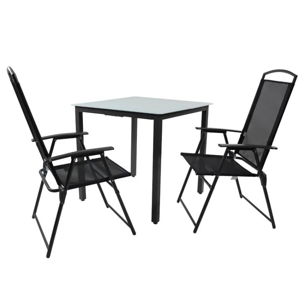 Wohnen Gartentischgruppe mit zwei Stühlen - Bayatara (dreiteilig)