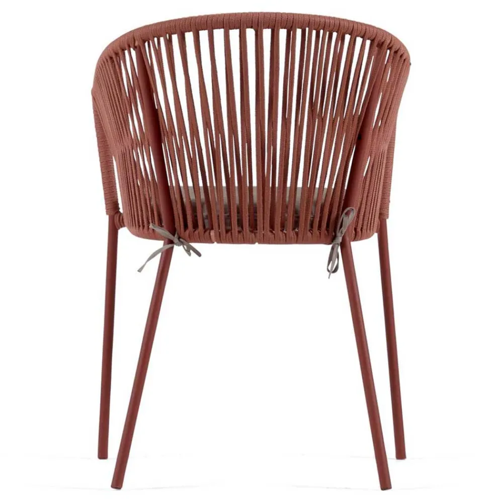 Wohnen Geflecht Armlehnenstühle in Rotbraun - Udolpho (4er Set)