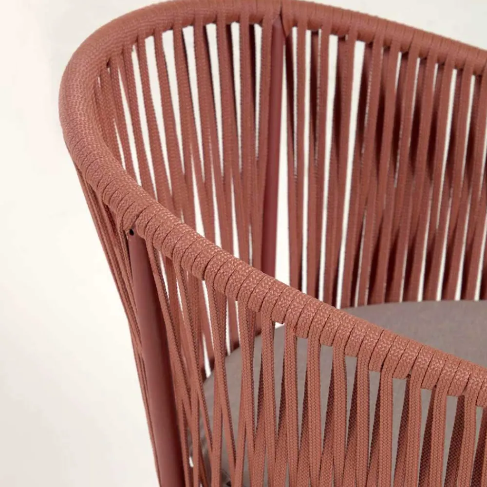 Wohnen Geflecht Armlehnenstühle in Rotbraun - Udolpho (4er Set)